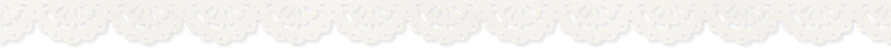 A horizontal decorative border featuring a repeating scalloped lace-like pattern in a warm off-white or cream tone against a white background.